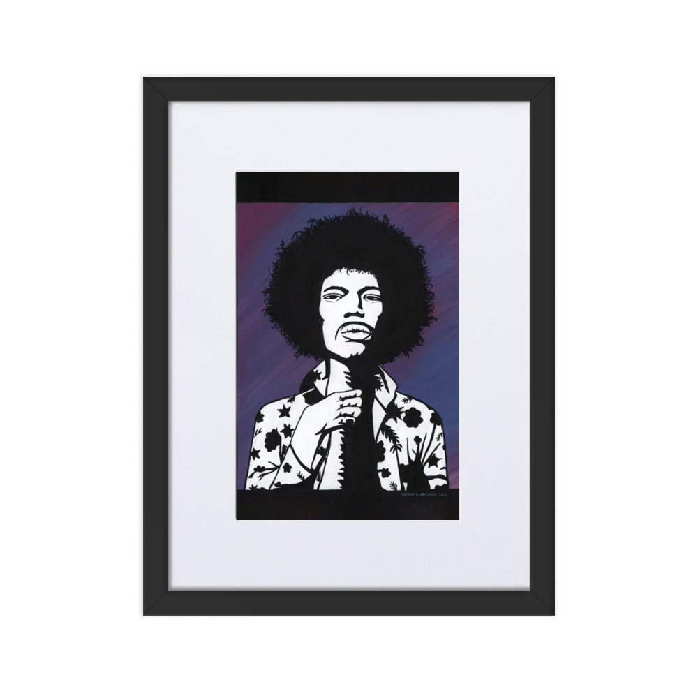Jimi Hendrix - A3/A4 Mounted Print