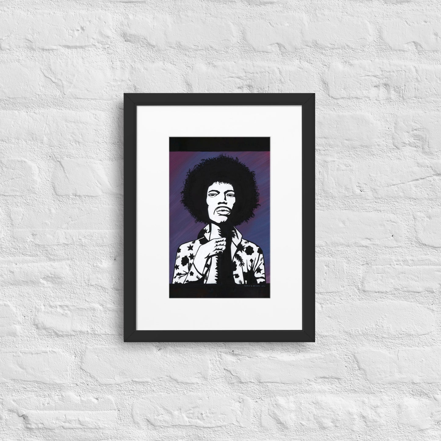 Jimi Hendrix - A3/A4 Mounted Print