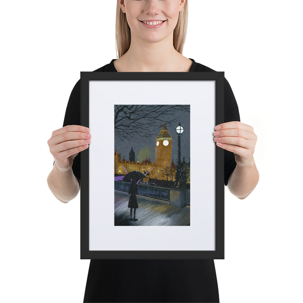 London "The Rain" - A3/A4 Mounted Print