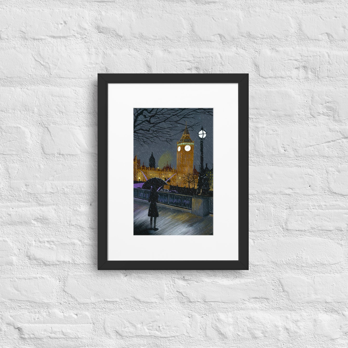 London "The Rain" - A3/A4 Mounted Print
