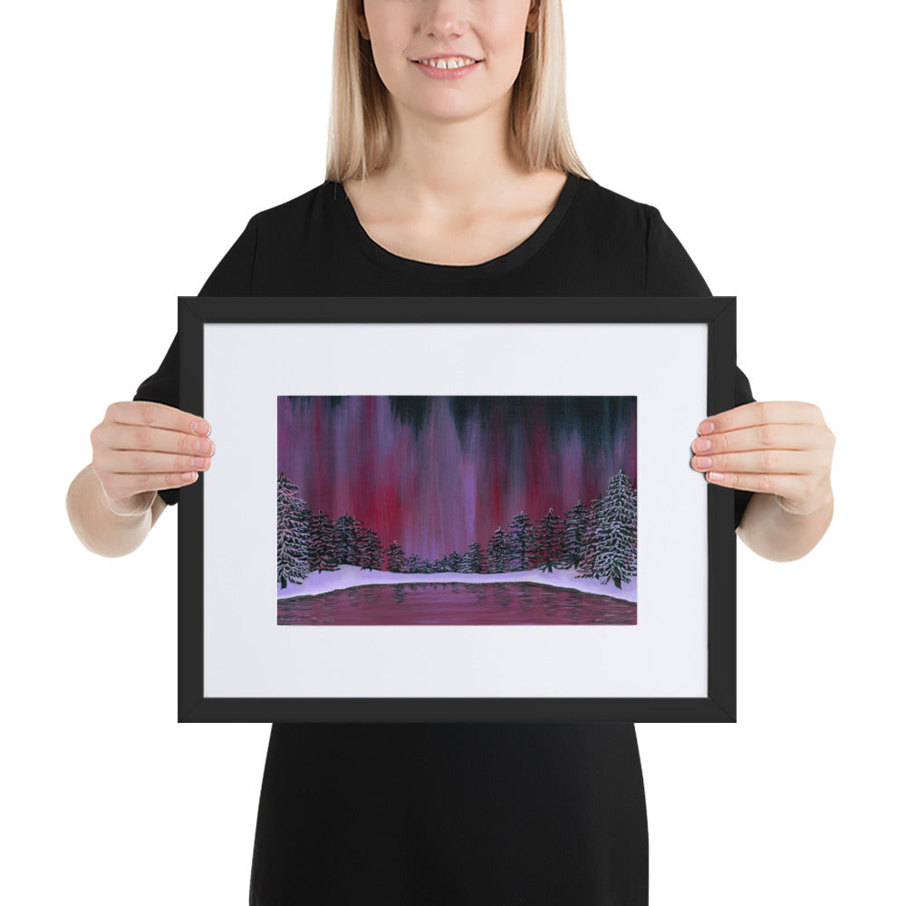 Northern Lights, Purple Haze - Acrylic on Canvas Painting, Original Artwork - Mounted Prints