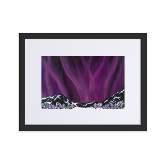 Northern Lights, Rose Mountain - A3/A4 Mounted Print