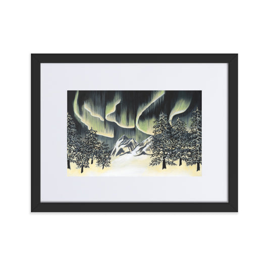 Northern Lights, Yellow Glow - Acrylic on Canvas Painting, Original Artwork - Mounted Prints