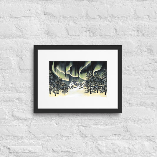 Northern Lights, Yellow Glow - Acrylic on Canvas Painting, Original Artwork - Mounted Prints