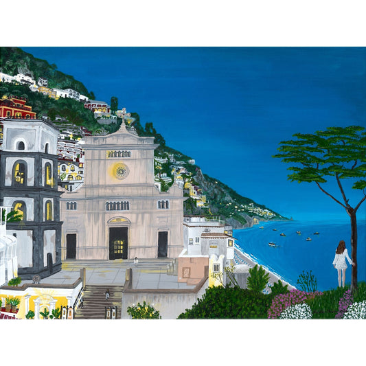Positano "Thoughts" - Acrylic on Canvas Painting, Original Artwork - Mounted Prints