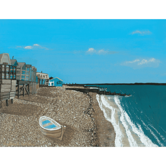 Whitstable - Beach Huts - Acrylic on Canvas Painting, Original Artwork - Mounted Prints