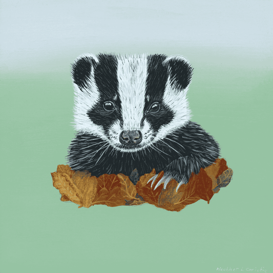 Bertie Badger - Acrylic on Canvas Painting, Original Artwork - Mounted Prints