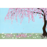 Cherry Blossom - It's A Bunny Life - Acrylic on Canvas Painting, Original Artwork - Mounted Prints