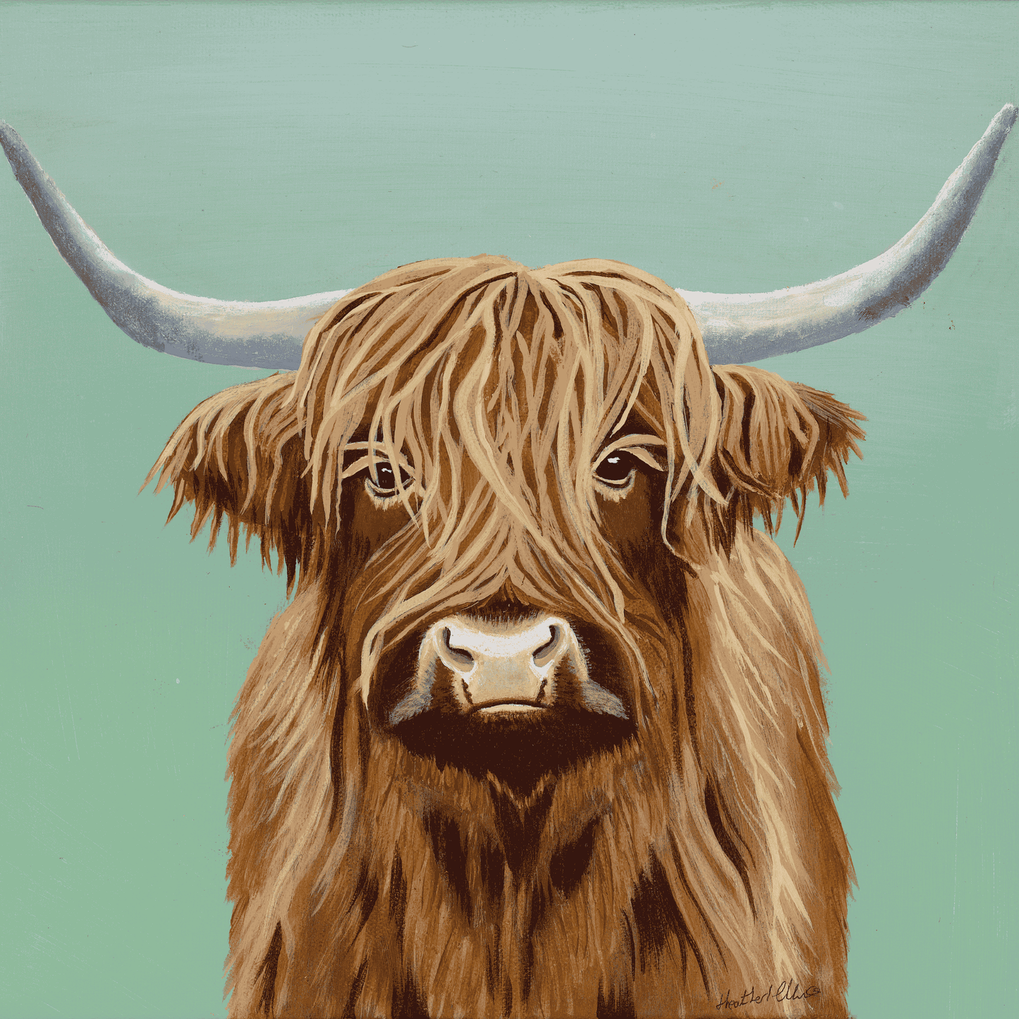 Highland Cow - Milo - Acrylic on Canvas Painting, Original Artwork - Mounted Prints