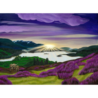 Highland Heathers - Acrylic on Canvas Painting, Original Artwork - Mounted Prints