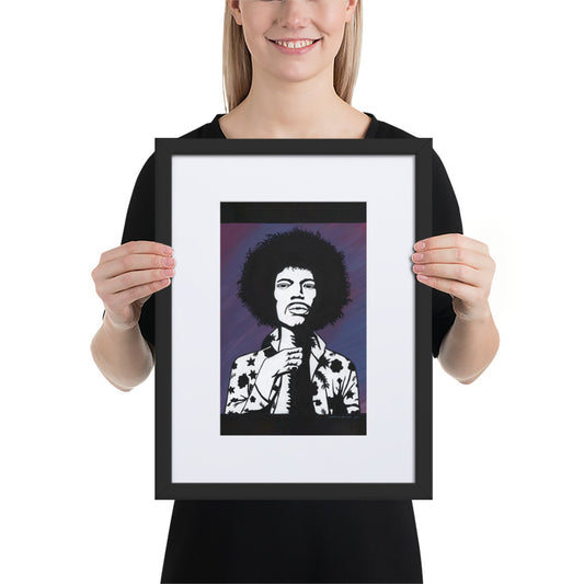 Jimi Hendrix - A3/A4 Mounted Print