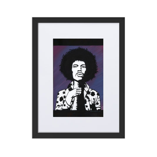 Jimi Hendrix - A3/A4 Mounted Print