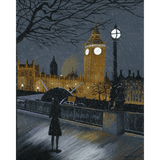 London in the Rain - Acrylic on Canvas Painting, Original Artwork - Mounted Prints