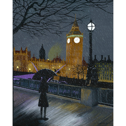 London "The Rain" - Acrylic on Canvas - Original Artwork