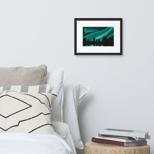 Northern Lights, City Stars - A3/A4 Mounted Print