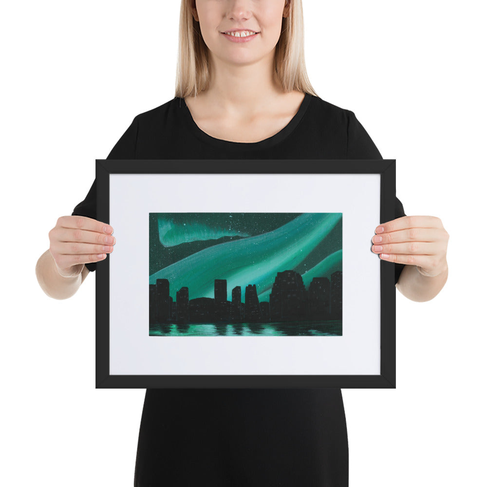 Northern Lights, City Stars - A3/A4 Mounted Print