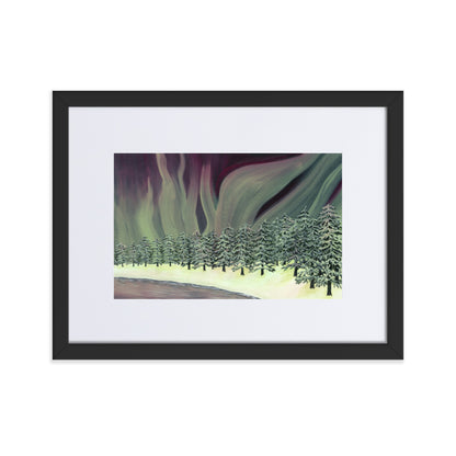 Northern Lights, Emerald Sky- Acrylic on Canvas Painting, Original Artwork / Mounted Prints