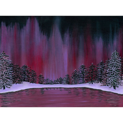 Northern Lights, Purple Haze - Acrylic on Canvas Painting, Original Artwork - Mounted Prints