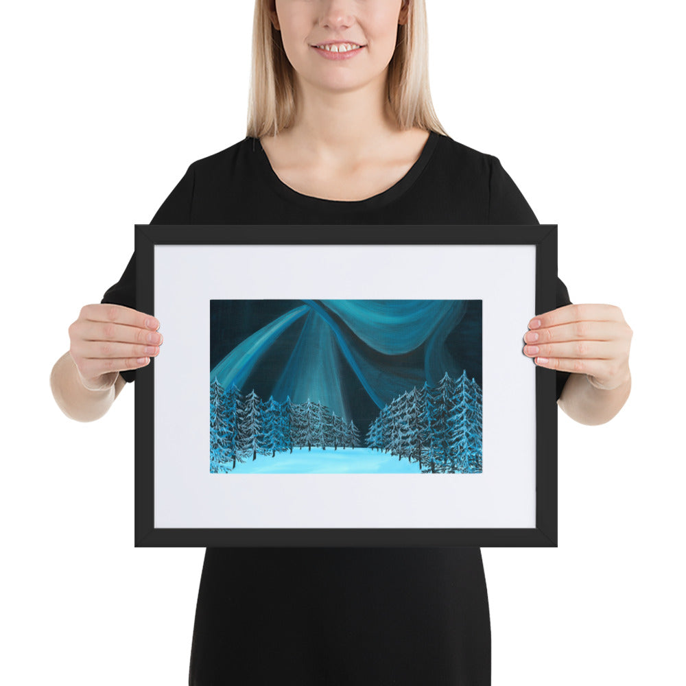 Northern Lights, Sapphire Blue - A3/A4 Mounted Print