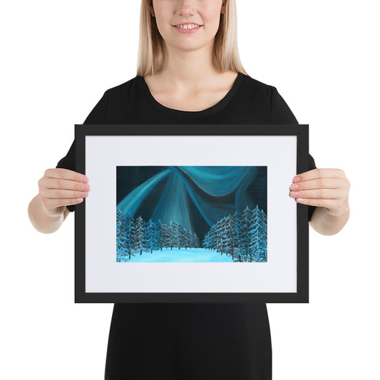 Northern Lights, Sapphire Blue - A3/A4 Mounted Print