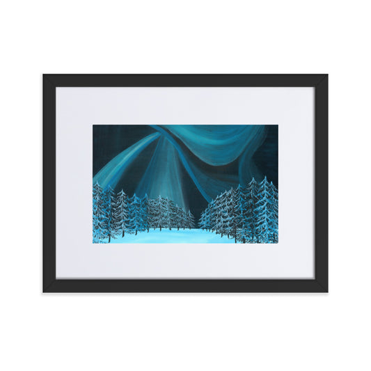 Northern Lights, Sapphire Blue - A3/A4 Mounted Print