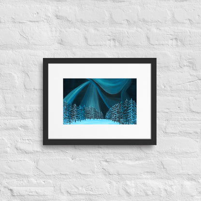 Northern Lights, Sapphire Blue- Acrylic on Canvas Painting, Original Artwork / Mounted Prints