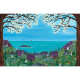 Sea View Puffins - Acrylic on Canvas Painting, Original Artwork - Mounted Prints
